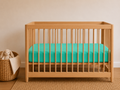 French Linen Crib Fitted Sheet (Sea Green)