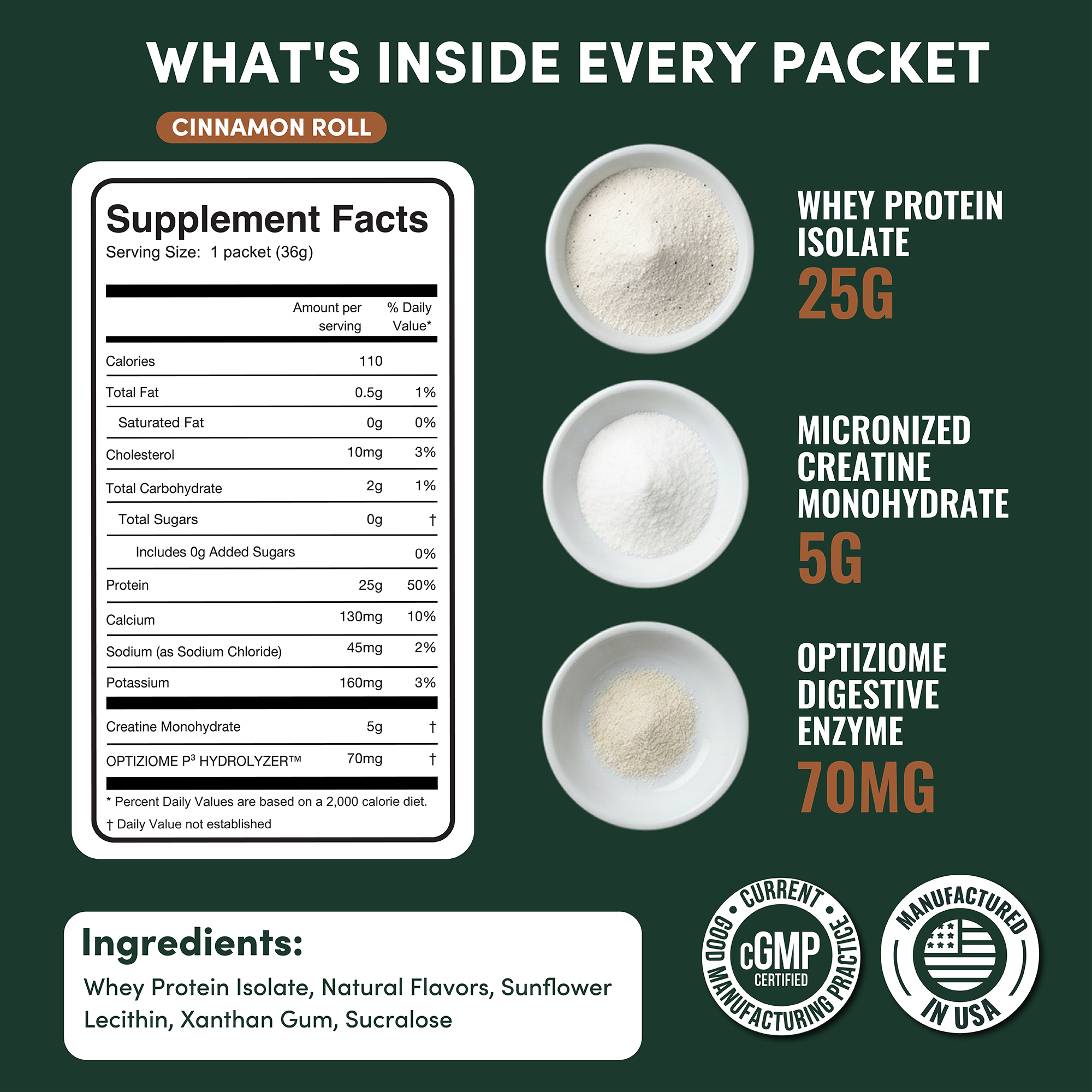 2-in-1 Whey Protein Isolate + Creatine Travel Packets