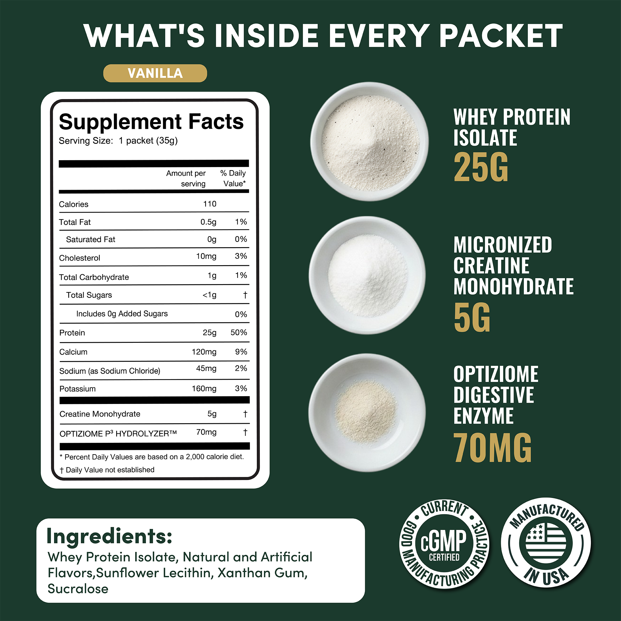 2-in-1 Whey Protein Isolate + Creatine Travel Packets