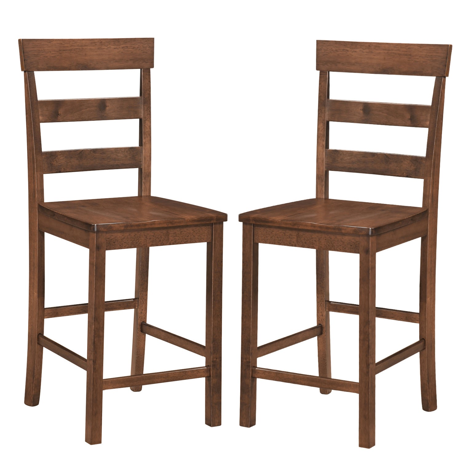 Counter Height Bar Stools Set of 2 - Rubber Wood Frame