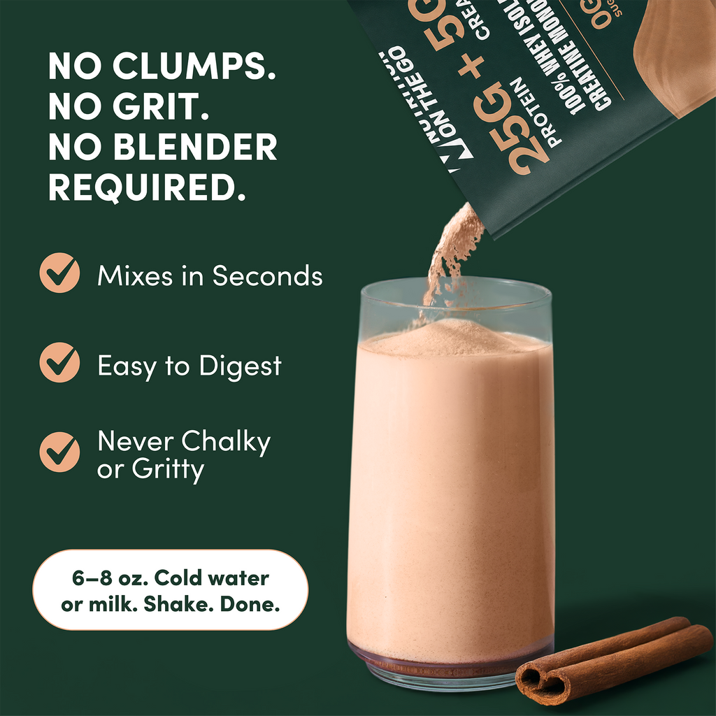 2-in-1 Whey Protein Isolate + Creatine Travel Packets