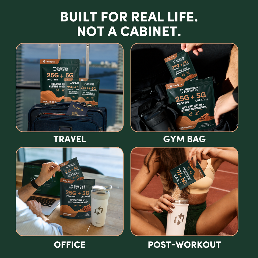 2-in-1 Whey Protein Isolate + Creatine Travel Packets